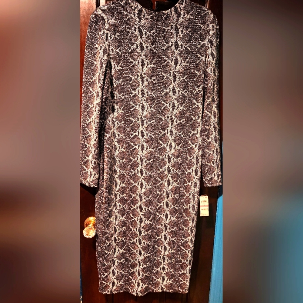 INC Snake Embossed sheath mini dress created for Macy's  Size 12 NWT